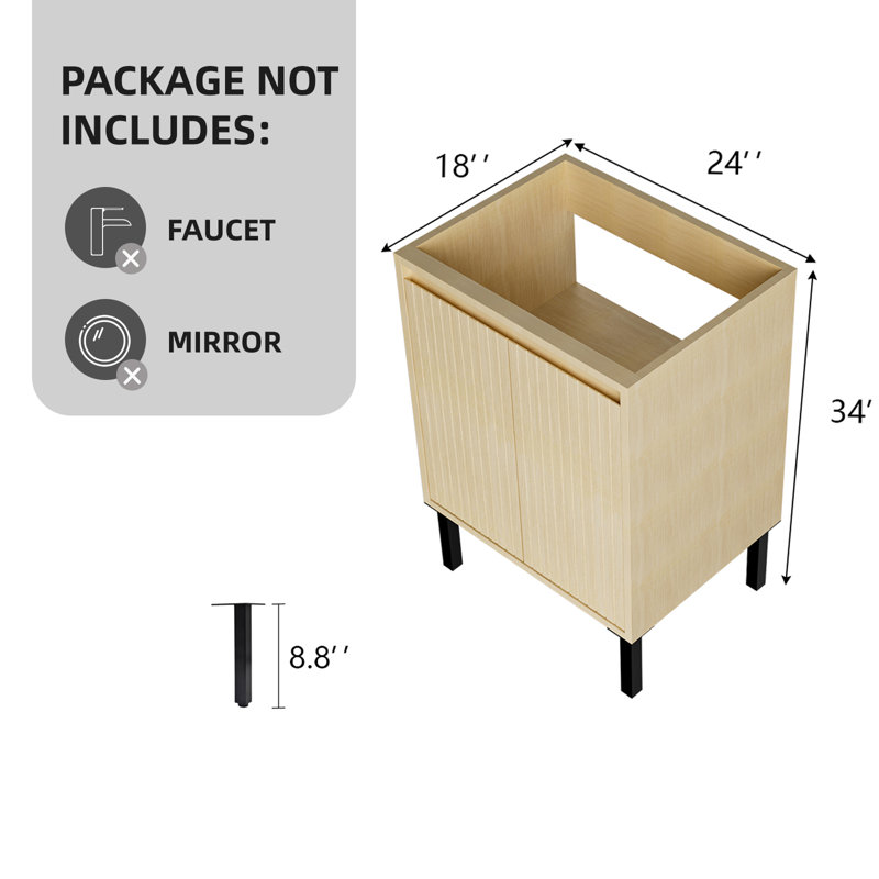 Meuble-lavabo 24 po pour salle de bain, sans lavabo inclus | Idée de cadeau
