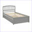 Structure de lit simple en bois de pin avec lit gigogne, gris - aucun sommier nécessaire