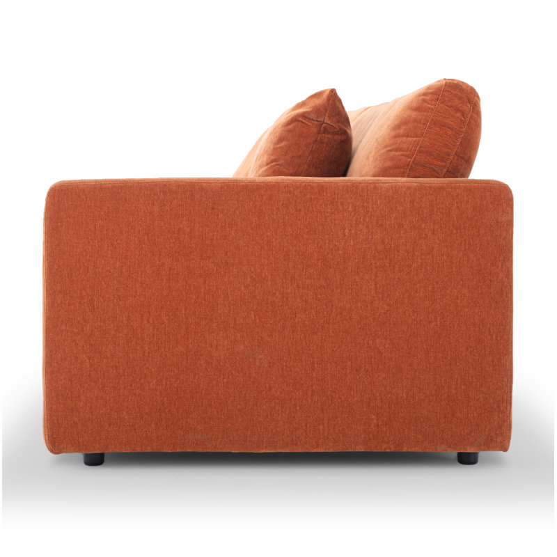 Kenji Upholstered 84'' Sofa, Rust Performance Chenille