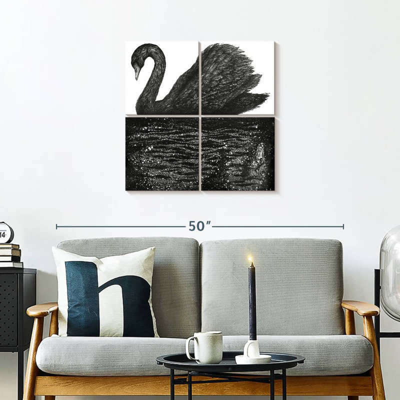 Brampt Black Swan Reflection, 26" H x 26" W