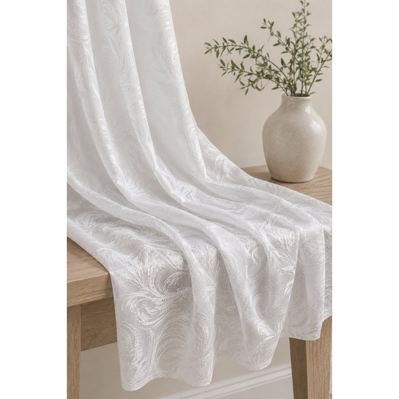 Paityn Sheer Curtain Single Panel, 54" W x 120" L, Gray