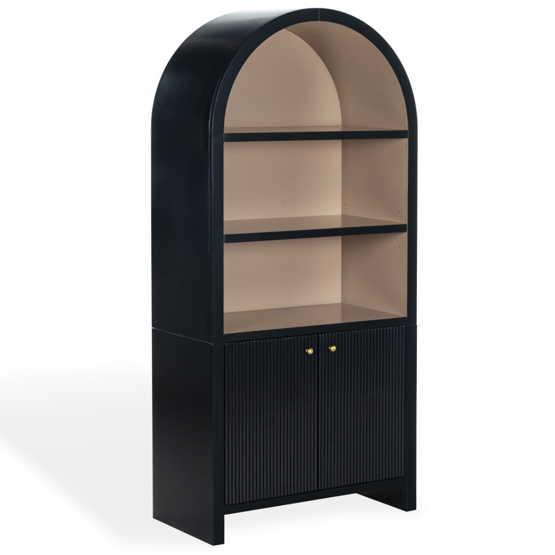 Bibliothèque en bois Liabella, Noir