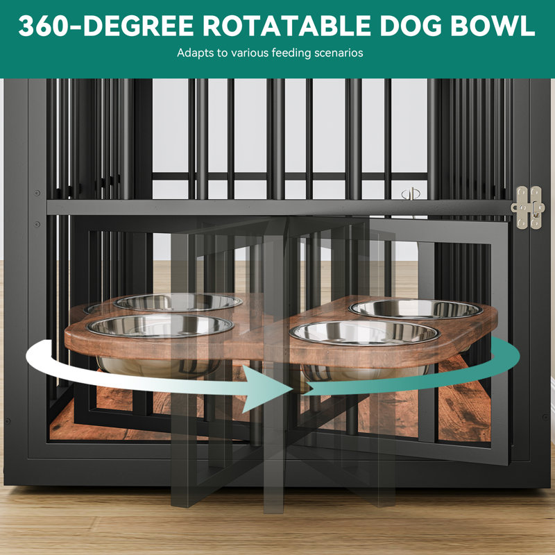 Cage pour chien empilable Graue, Petit (H 27,10 po x l 38,80 po x P 25,20 po), Brun