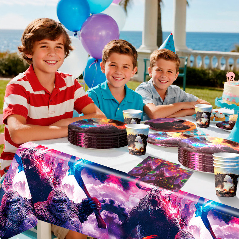 Godzilla Birthday Party Decoration Tableware Set, 66 Pcs Godzilla Party Supplies Tableware