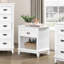 Table de chevet 1pc avec tiroir de rangement et tablette inférieure-1027678698