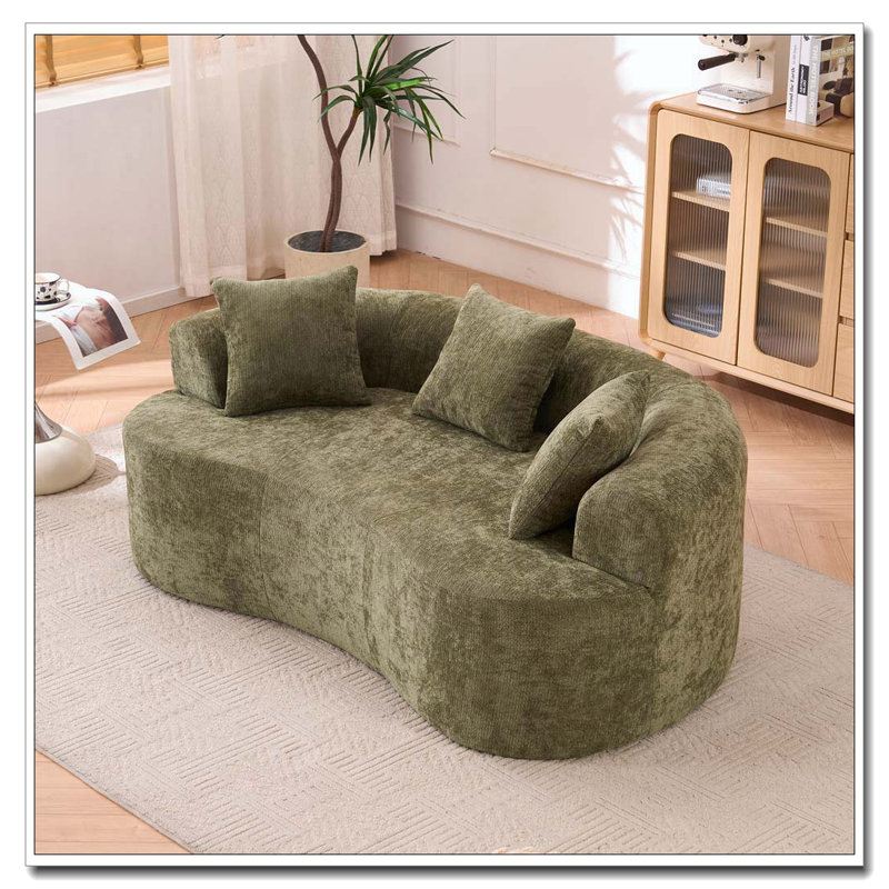 modern Crescent-shaped sofa, Green