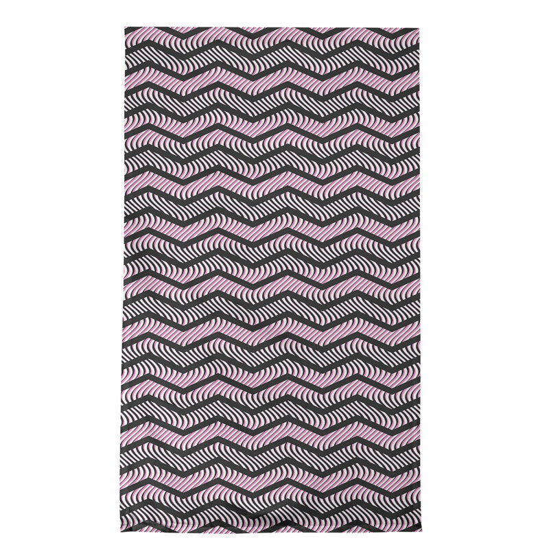 Stephenie Tea Towel Kitchen Towel, Light Pink/Gray/Black, Poly Twill