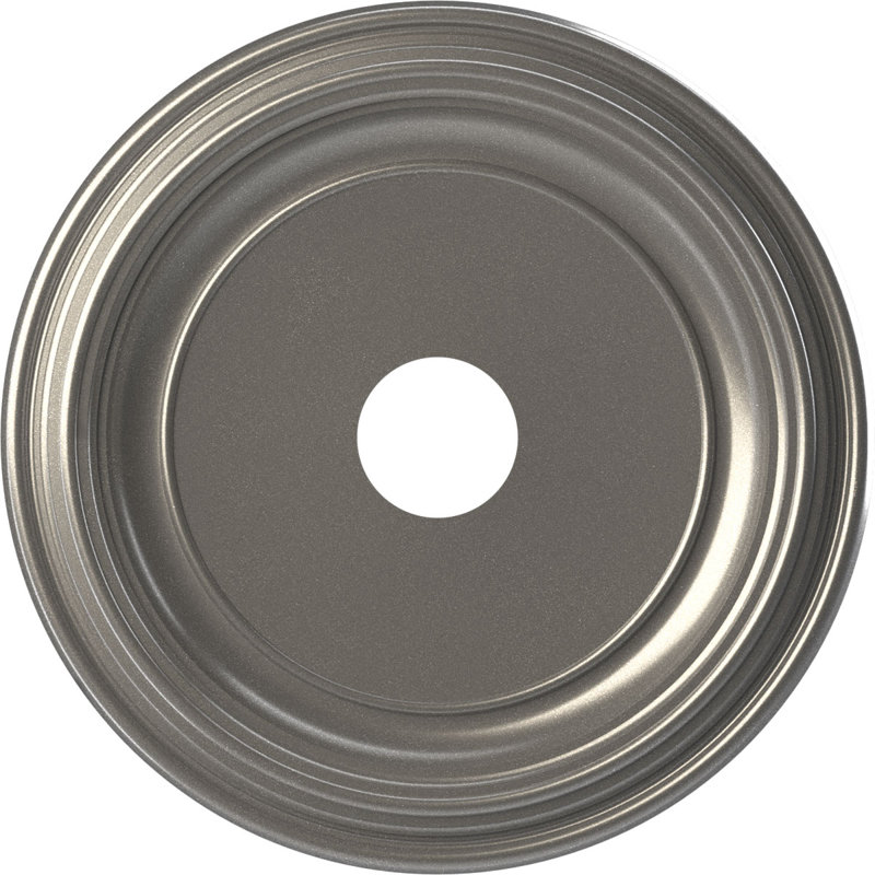 Médaillon traditionnel en PVC thermoformé pour plafond, 19" OD, Acier foncé vieilli