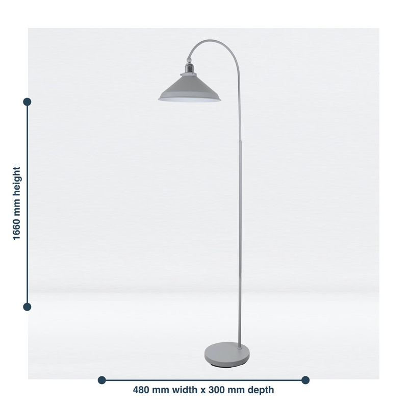 Guillermina 18cm Column Floor & Table Lamp Set, Grey, Grey