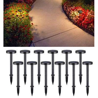 2cct Solar Landscape Pathway Lights Outdoor, Dimmable, Auto Dusk To Dawn