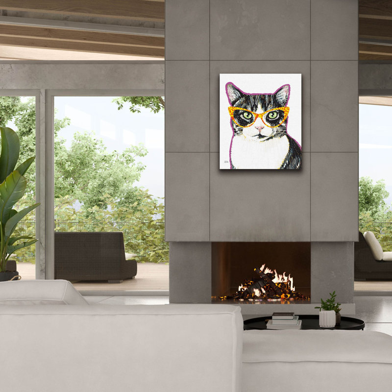 Art mural sur toile Trinx «Bespectacled Pet 3» par Melissa Averinos, H 30 po x l 26 po x P 1,5 po