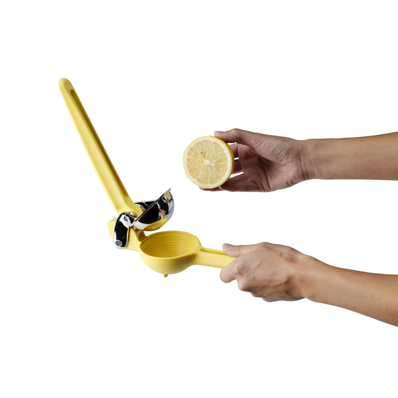 Bright Yellow Stainless Steel Citrus Juicer with Dual-Gear Mechanism