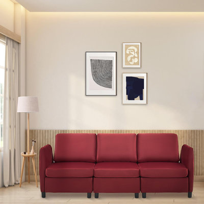 Canapé modulable de 100 pouces, canapé moderne 3 places avec méridiennes, assise profonde, accoudoirs larges, revêtement en tissu amovible et confortable, idéal pour le salon, le bureau, un appartement ou un studio.