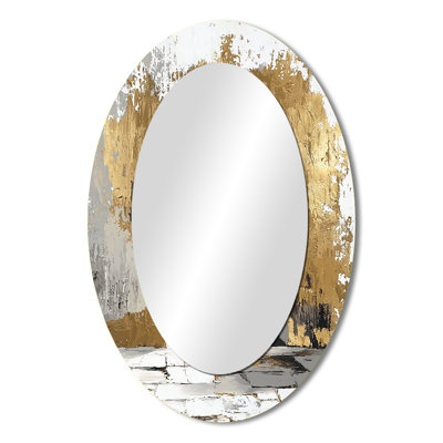 Gold Rabat Kasbah Doorway In Morocco - Landscapes Oval Decorative Mirror On Metal