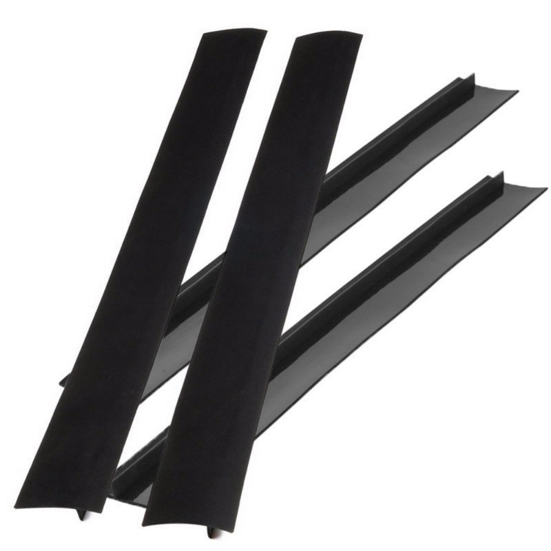 2pc Silicone Stove Counter Gap Cover Oven Guard Seal Slit Strip Filter Kitchen, Black