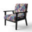 Chaise avec accoudoirs rembourrés en velours Gatsby