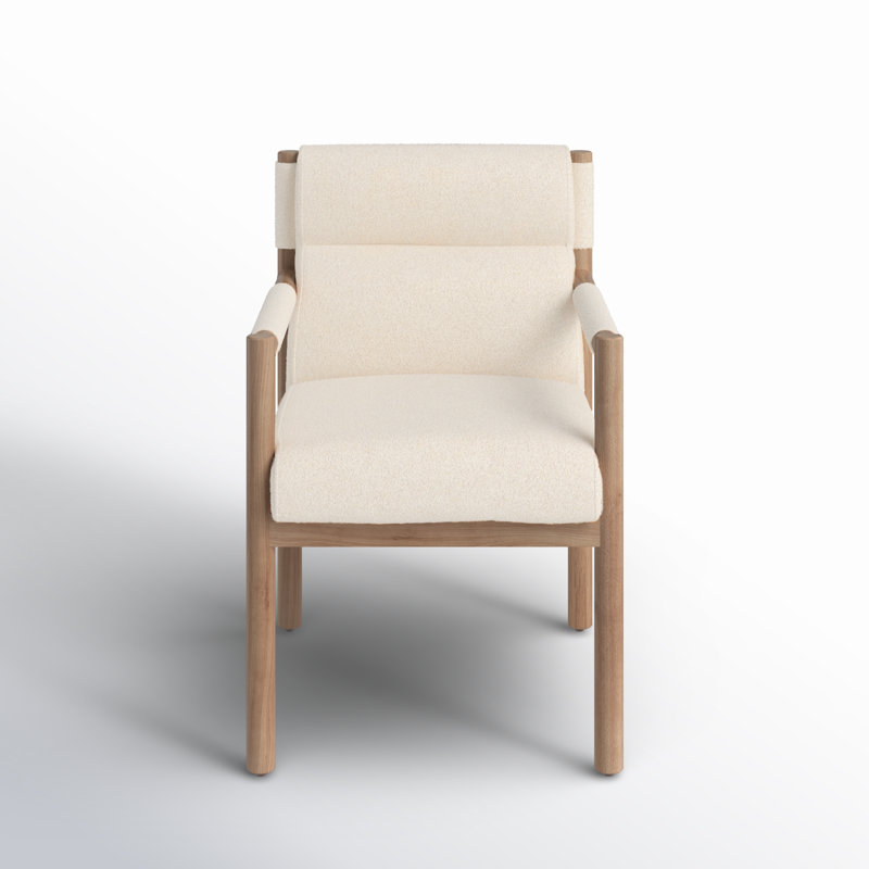 Kiano Upholstered Arm Chair, Beige Fabric