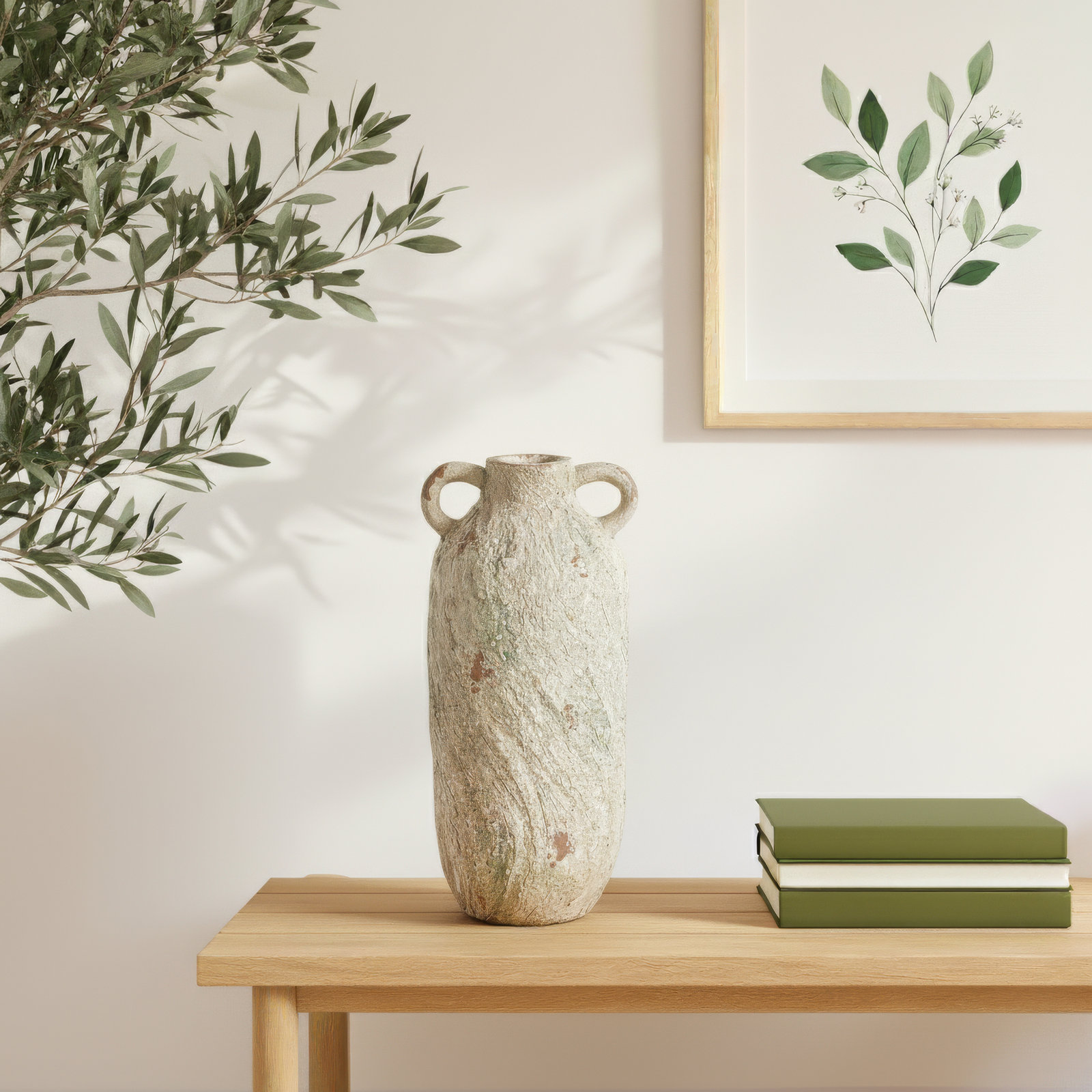 Clairabelle Magnesium Oxide Table Vase, 15.40" H x 6.70" W x 6.90" D