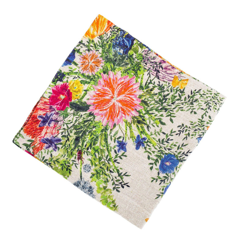 6 Organic Linen Napkins in Dramatic Iris