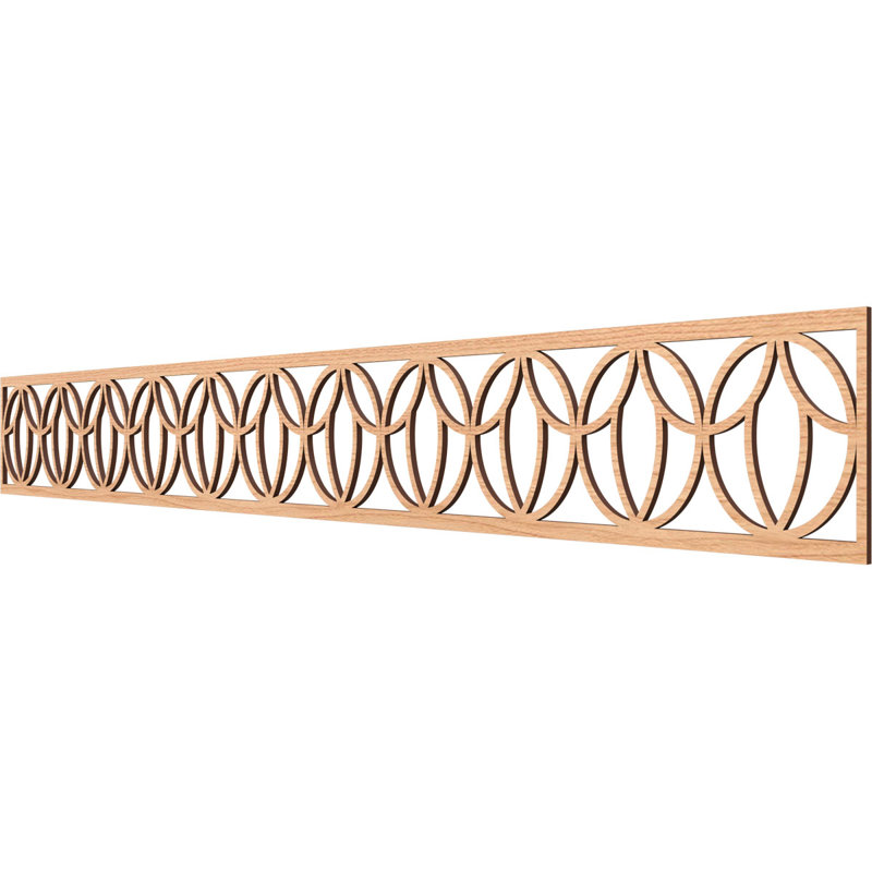 46 1/4"W x 6"H x 1/4"T Shoshoni Fretwork Moulding, Hickory, 6" H x 46.5" W x 0.25" D, Hickory