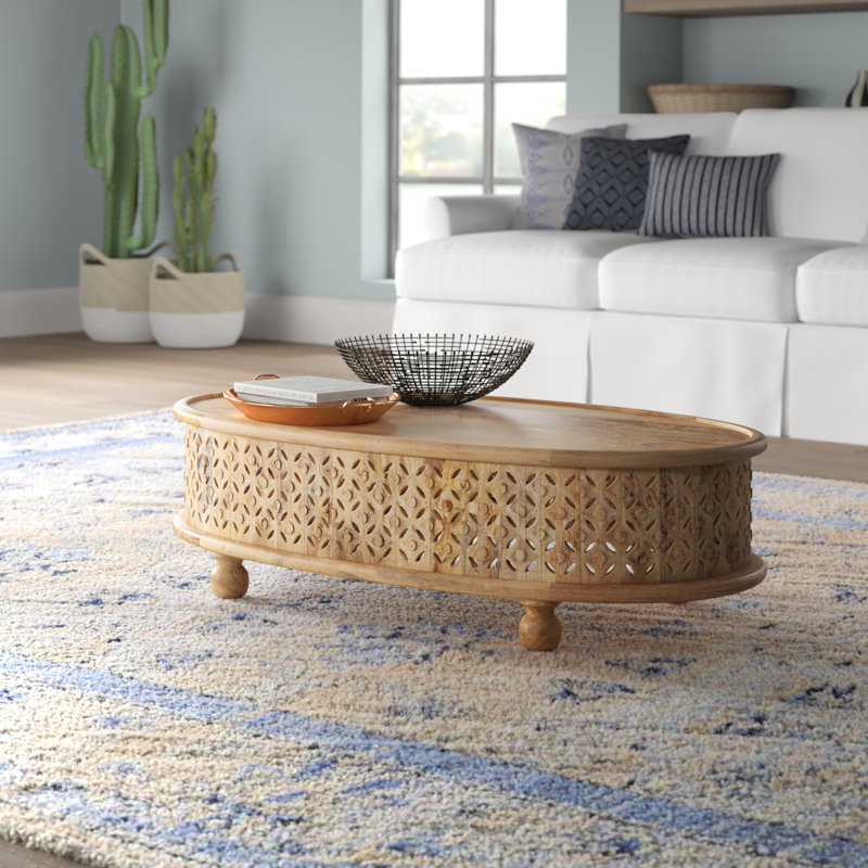 Galasso Low Profile Coffee Table, 12" H x 42" L x 23" W, Natural