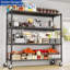 Tablettes de rangement robustes à 4 niveaux avec roulettes, support à roulettes réglable en métal, organisateur de garde-manger d'une capacité de 2000 lb pour le garage, la cuisine, le placard et le sous-sol-2121014612