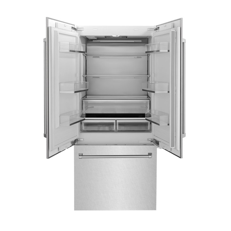 ZLINE 36" 19.6 cu. ft. Built-In 3-Door French Door Refrigerator with Internal Water and Ice Dispenser, Champagne Bronze