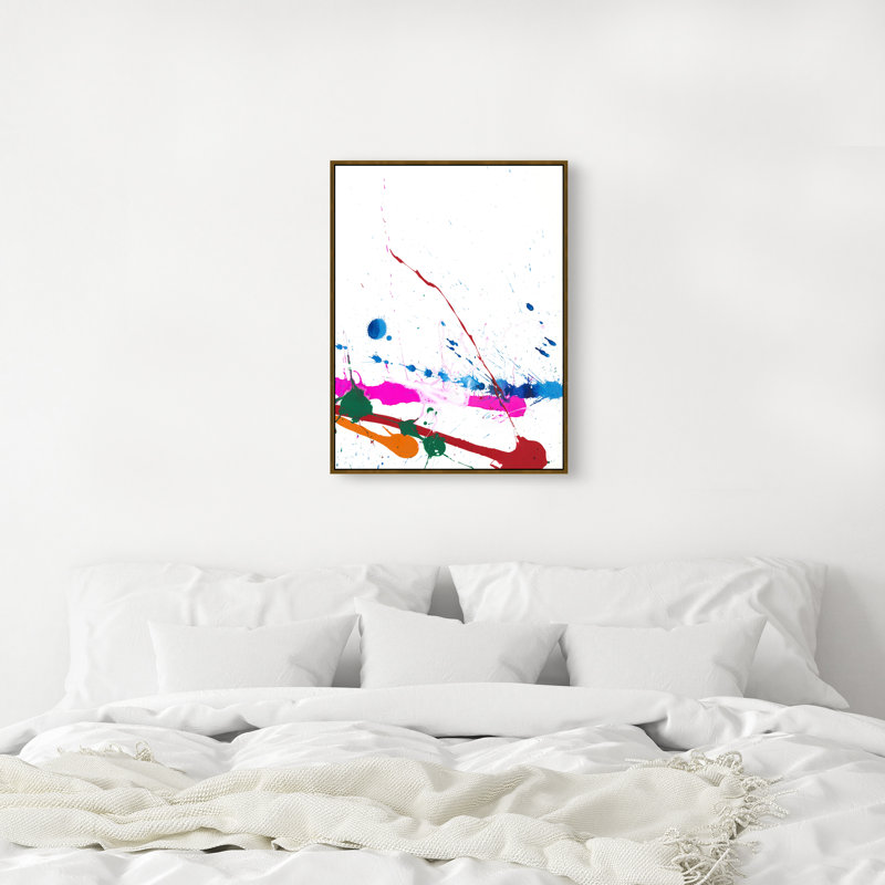 «Winding Colors V» par Danielle Davis - peinture sur toile à cadre flottant, Couche de verre