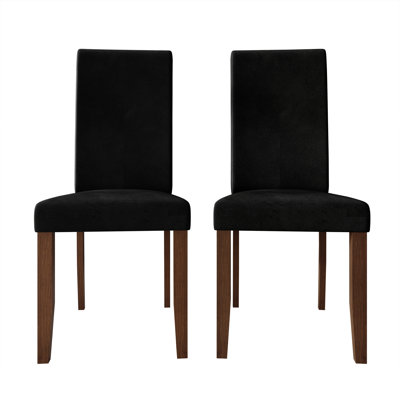 Brown Wooden Dining Chair With Velvet Cover