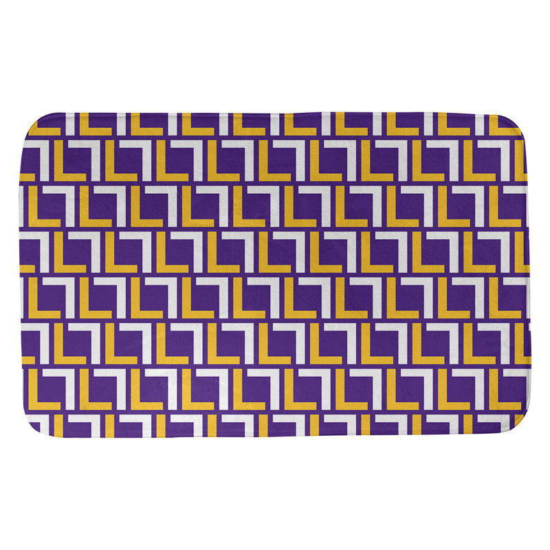 Tapis pour salle de bain Baltimore, l 21 po x L 34 po, Mauve / doré / blanc