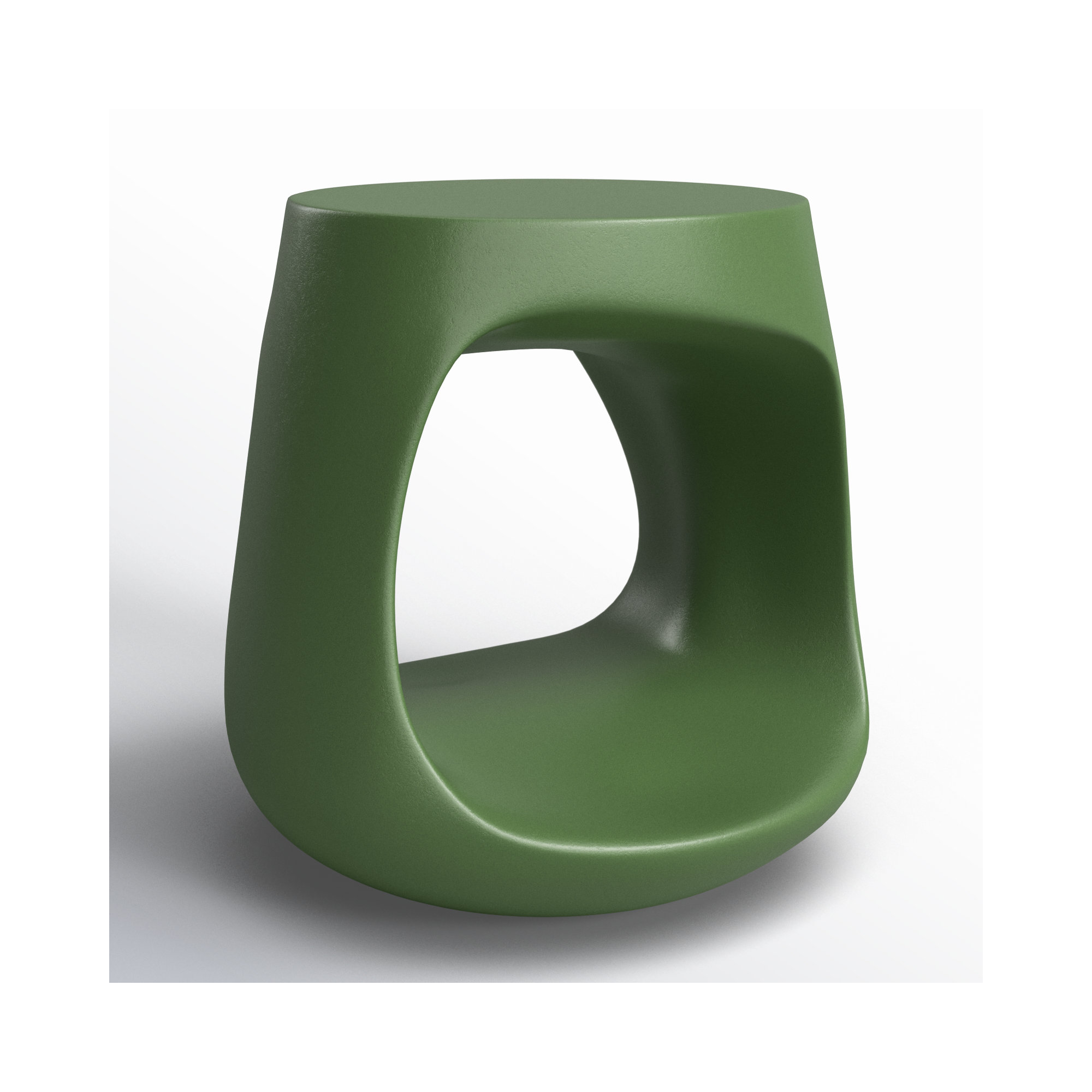 Owens Stone/Concrete Side Table, Moss Green