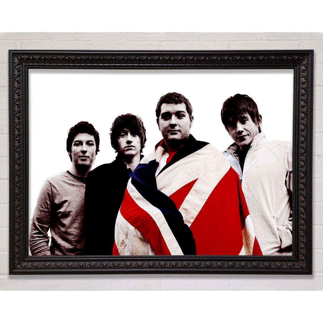 Arctic Monkeys Britische Flagge B N W - Einzelne Bilderrahmen Kunstdrucke