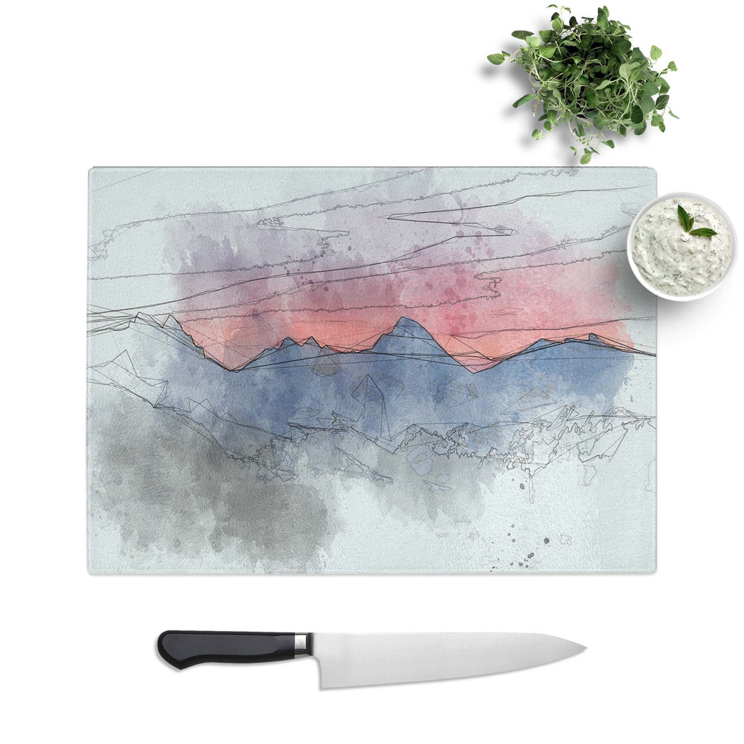 Glass Mountain Ridge Sunset in Abstract Chopping Board