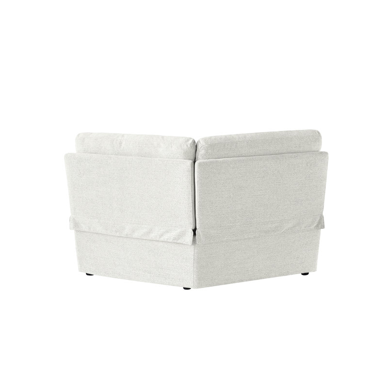 Upholstered Power Motion Modular 4-Piece 3-Recliner L-Sectional, Beige Polyester