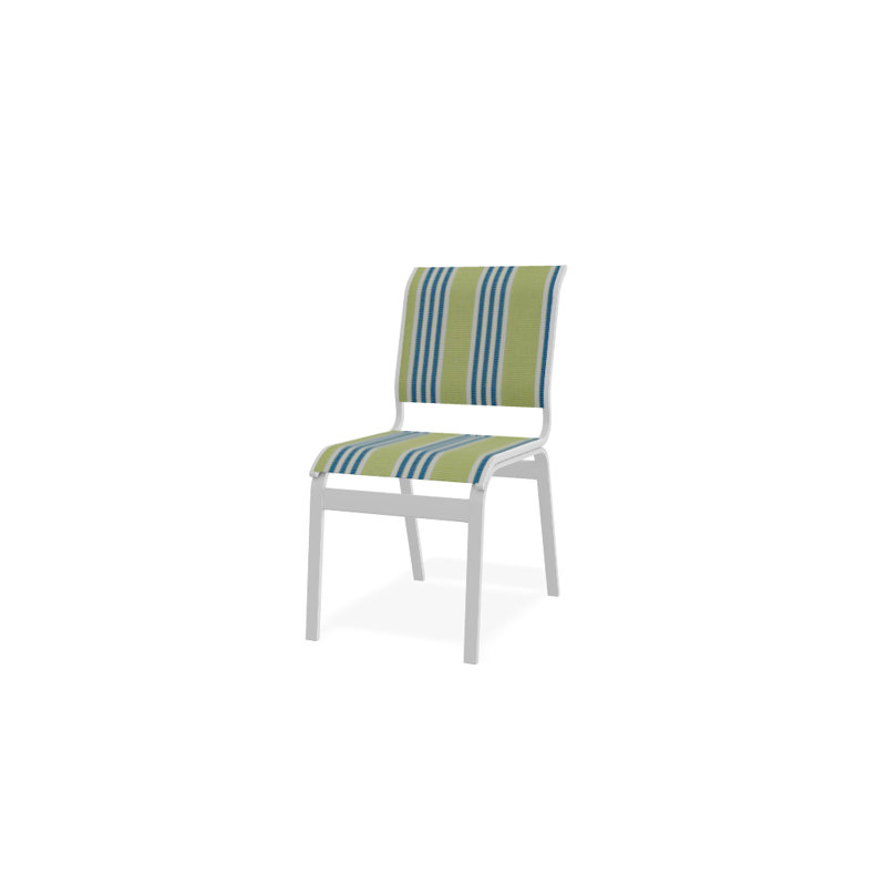 Chaise d'appoint de salle à manger Hiraku, Blanc texturé, Lime