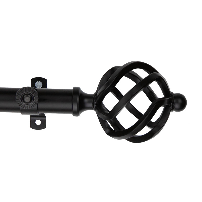 Tringle à rideaux simple réglable 0,81 po Serna, Noir, H 2,5 po x l 48 po x P 2,75 po