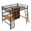 Lit mezzanine en métal avec bureau intégré