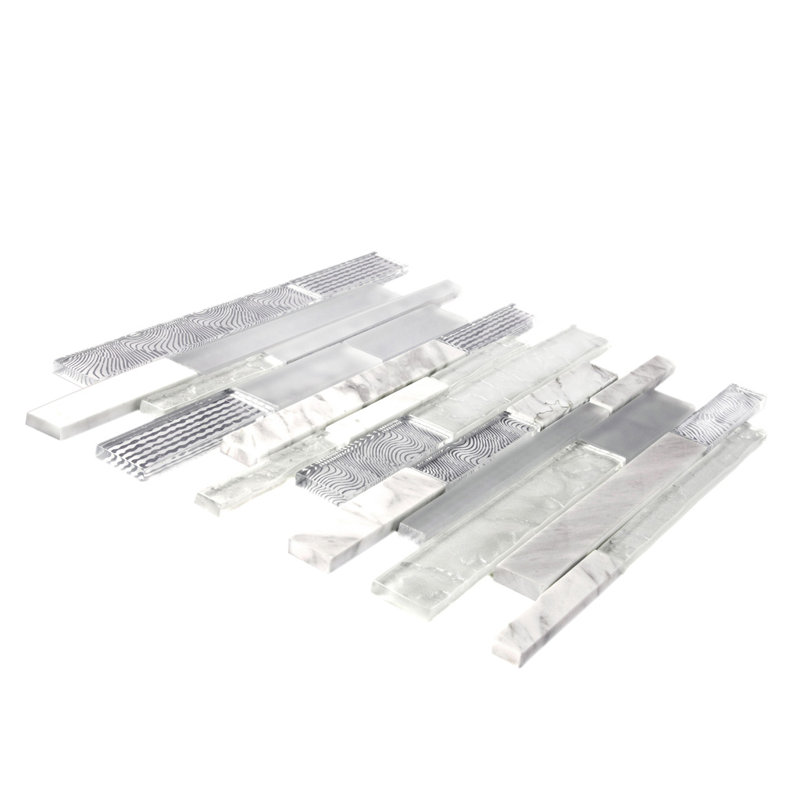11.8" x 11.8" Glass Linear Mosaic Wall & Floor Tile