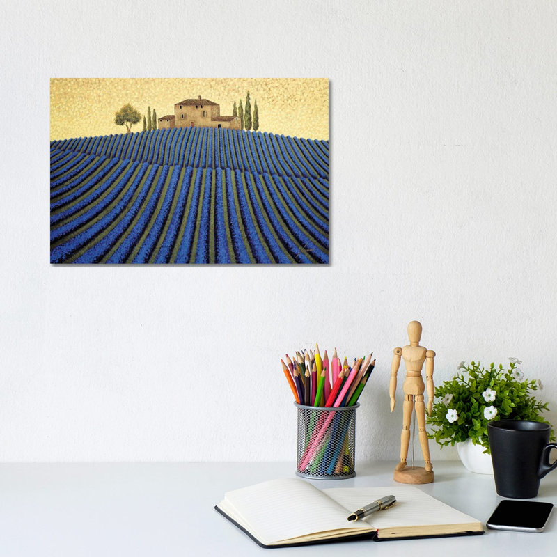 Lavender Landscape 1 Piece Wrapped Canvas Painting, 20.32 cm H x 30.48 cm W