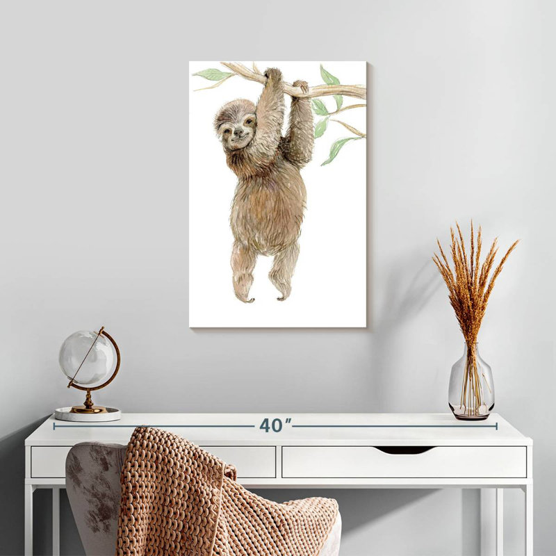 Playful Baby Sloth, 24" H x 16" W