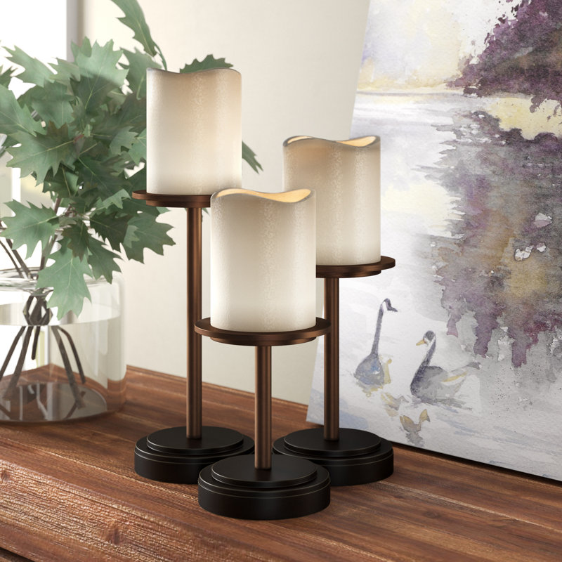 Burdette Metal Table Lamp, Cream, Dark Bronze