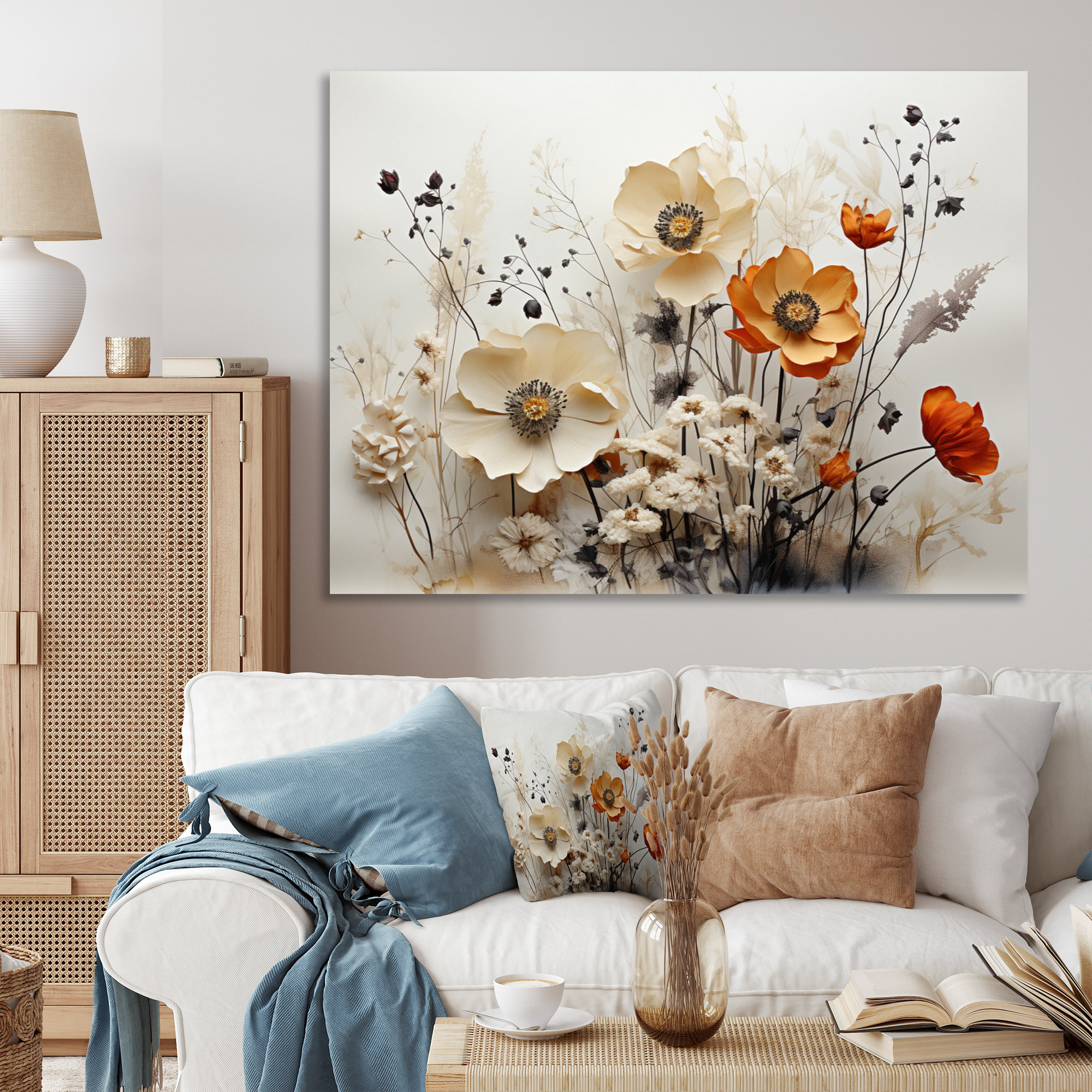 Winston Porter Macaulee Bohemian Earthly Floral Collage II - Abstract Boho Wall Art & Reviews | Wayfair