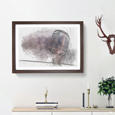 Steel Vocal Microphone - Picture Frame Graphic Art Print