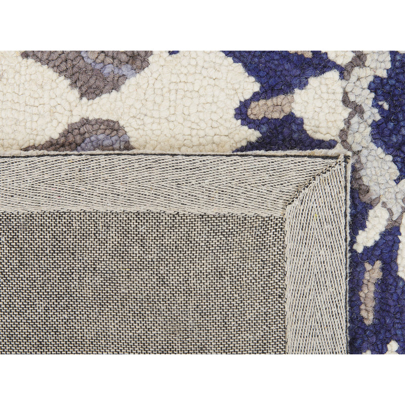 Alqassim Rectangle Floral Wool Hand Woven Area Rug, Rectangle 160 x 230cm