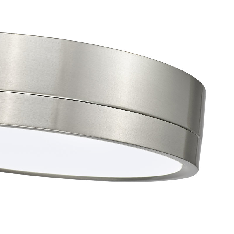 Plafonnier encastré 1 lumière Brexleigh en blanc mat et or moderne, Nickel brossé