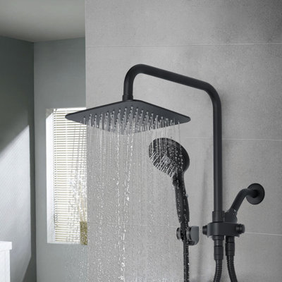 Pomme de douche carrée 8 pouces avec douchette à main