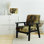 Fauteuil d'appoint rembourré de style campagne moderne «Gravo - Into The Wild Gold Buffalo»