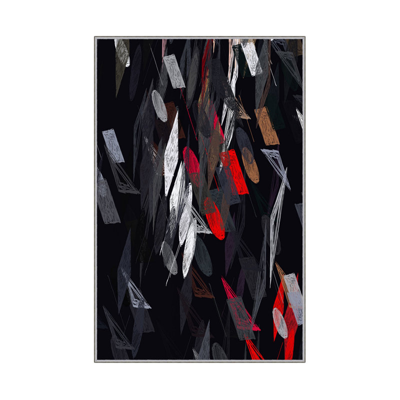 Elegant Hall Carpet, 3D Digital Print Design, 3.9 x 4.9 ft | 100% Polyester, Antibacterial, Non-Slip PVC Dot Underside, Pile Height: 0.04 in, Machine Washable, Perfect for Living Room & Entryway Decor