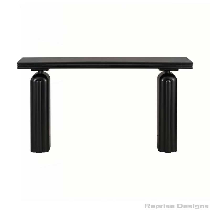 Console élégante et luxueuse en placage d'acacia, Noir