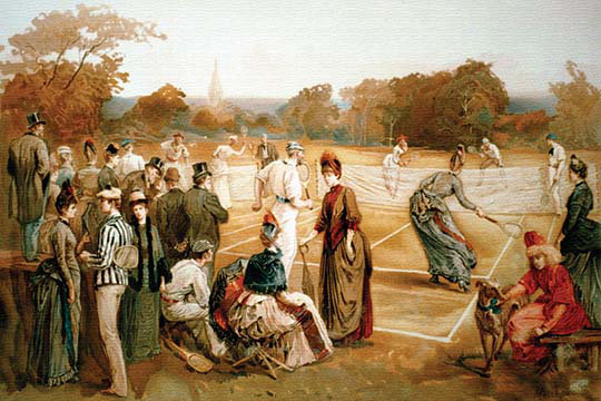 « victorian tennis match », affiche rétro